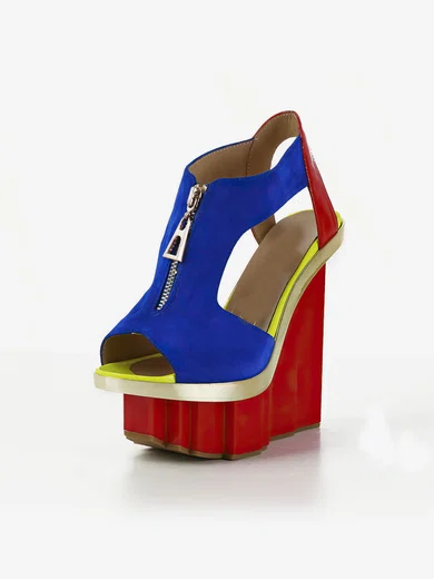 Women's Multi-color Patent Leather Sandals with Zipper/Split Joint #Milly03030559