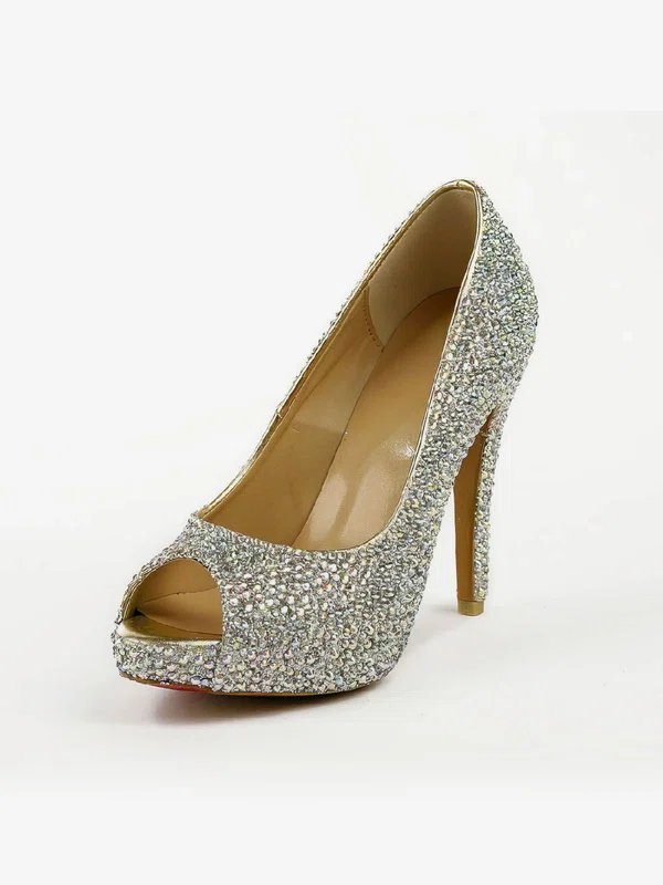 Women's Multi-color Real Leather Pumps with Crystal/Crystal Heel #Milly03030574