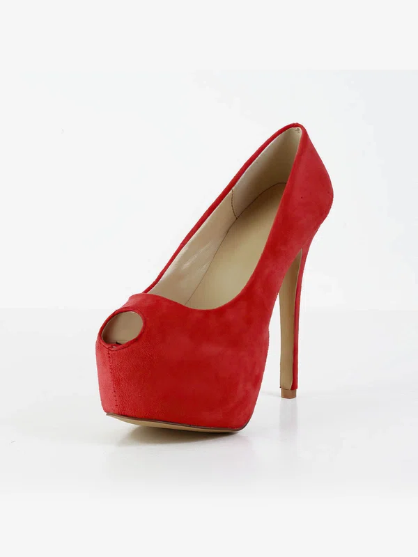Women's Red Suede Pumps #Milly03030575