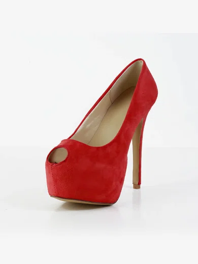Women's Red Suede Pumps #Milly03030575