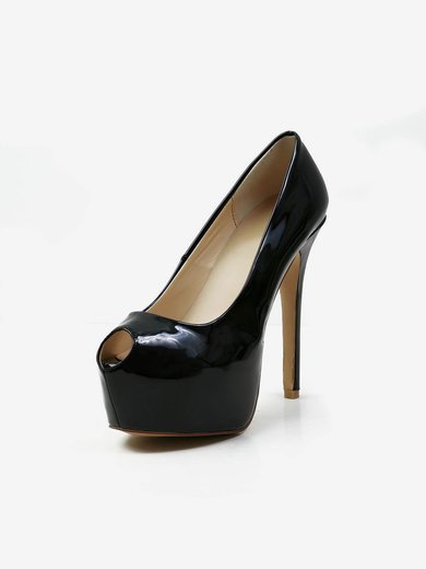 Women's Black Patent Leather Pumps #Milly03030578