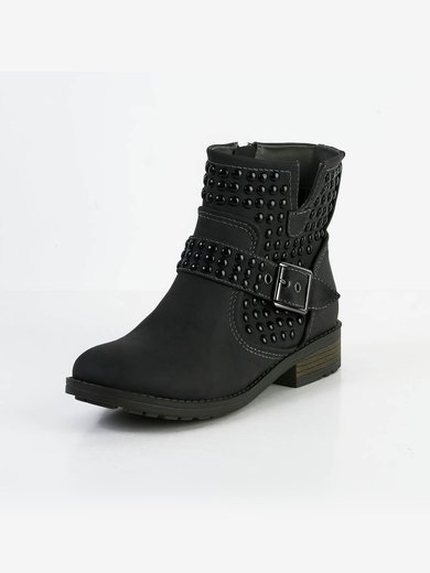 Women's Black Suede Ankle Boots with Buckle/Rivet #Milly03030593