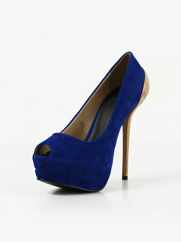 Women's Blue Suede Pumps #Milly03030596