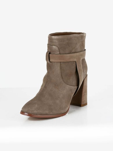 Women's Camel Suede Ankle Boots with Split Joint #Milly03030614