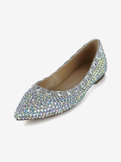 Women's Multi-color Patent Leather Flats with Crystal #Milly03030618