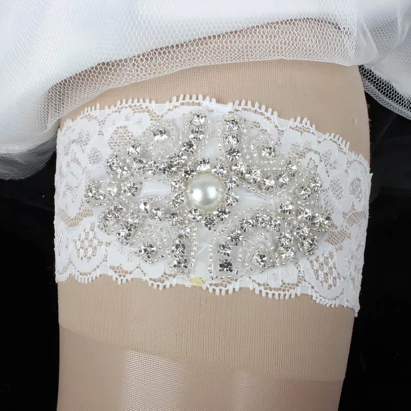 Lace Garters with Imitation Pearls/Crystal #Milly03090002