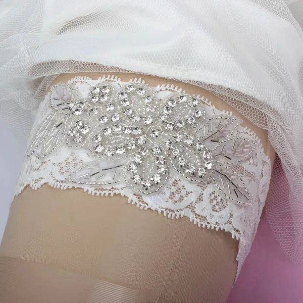 Lace Garters with Beading/Crystal #Milly03090009