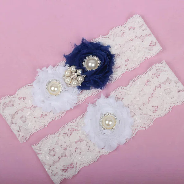Lace Garters with Imitation Pearls/Flower/Crystal #Milly03090013
