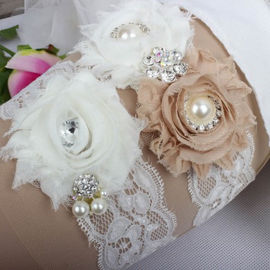Lace Garters with Rhinestone/Imitation Pearls/Flower #Milly03090017