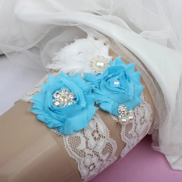 Lace Garters with Rhinestone/Imitation Pearls/Flower #Milly03090018