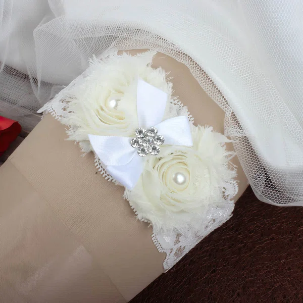 Lace Garters with Bowknot/Imitation Pearls/Flower/Crystal #Milly03090026
