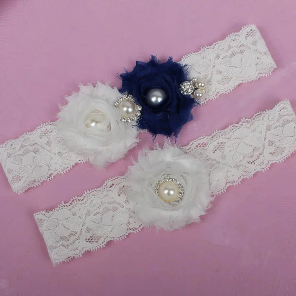 Lace Garters with Imitation Pearls/Flower/Crystal #Milly03090030
