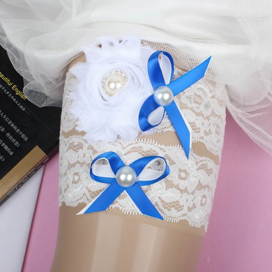Lace Garters with Bowknot/Imitation Pearls/Flower #Milly03090032