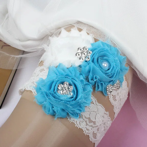 Lace Garters with Flower/Pearl/Crystal #Milly03090036