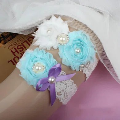 Lace Garters with Bowknot/Imitation Pearls/Flower/Crystal #Milly03090043