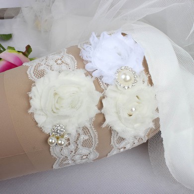 Lace Garters with Flower/Pearl/Crystal #Milly03090045