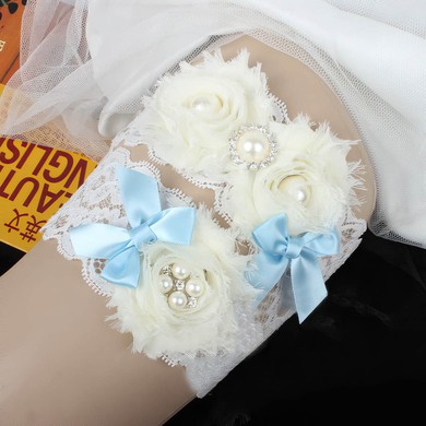 Lace Garters with Bowknot/Imitation Pearls/Flower/Crystal #Milly03090048