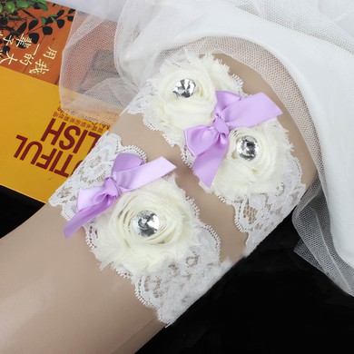 Lace Garters with Bowknot/Flower/Crystal #Milly03090085