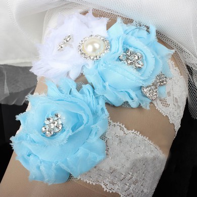 Lace Garters with Flower/Pearl/Crystal #Milly03090088