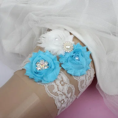 Lace Garters with Flower/Pearl/Crystal #Milly03090092