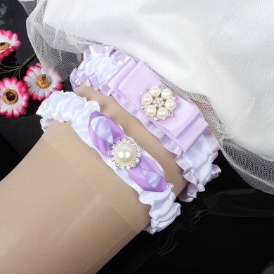 Satin Garters with Rhinestone/Pearl/Crystal #Milly03090093