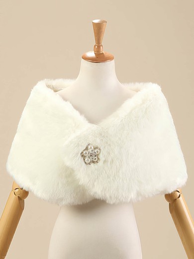 Faux Fur Sleeveless Shawl with Beading #Milly03040009