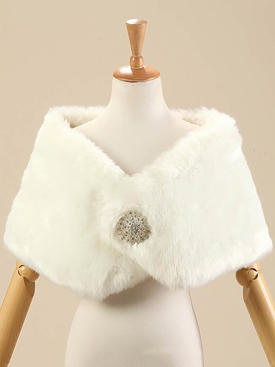 Faux Fur Sleeveless Shawl with Beading #Milly03040012