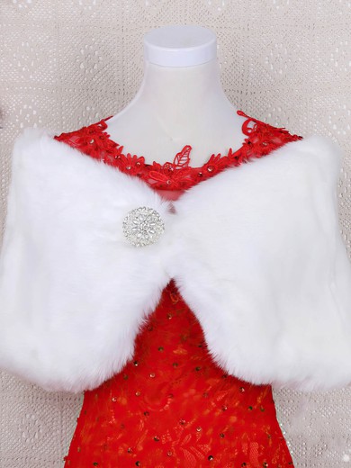 Faux Fur Sleeveless Shawl with Beading #Milly03040019