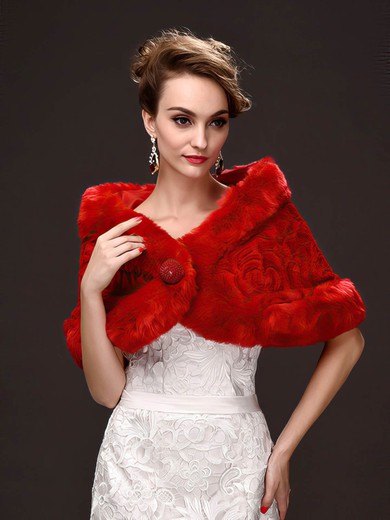 Faux Fur Sleeveless Shawl with Bow #Milly03040021