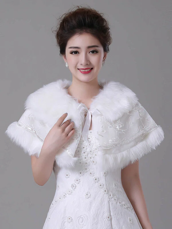 Faux Fur Sleeveless Wrap with Lace/Bow #Milly03040024