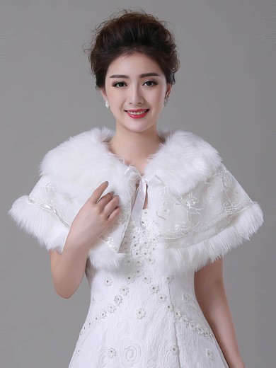 Faux Fur Sleeveless Wrap with Lace/Bow #Milly03040024