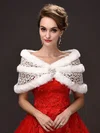 Faux Fur Off-the-Shoulder Sleeveless Shawl with Lace/Beading #Milly03040026