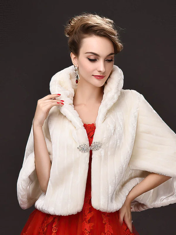 Faux Fur Half-Sleeve Wrap with Beading #Milly03040046