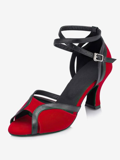 Women's Red Velvet Kitten Heel Sandals #Milly03030655