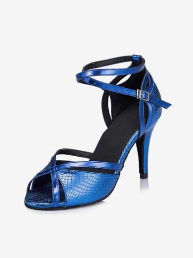 Women's Blue Leatherette Stiletto Heel Pumps #Milly03030658
