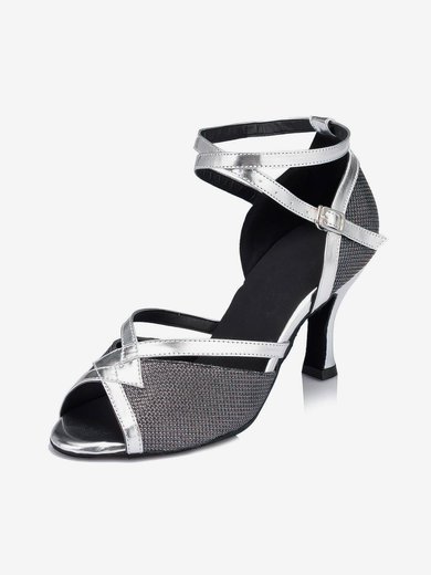 Women's Silver Sparkling Glitter Kitten Heel Sandals #Milly03030662