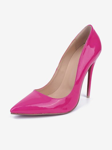 Women's Fuchsia Patent Leather Stiletto Heel Pumps #Milly03030671