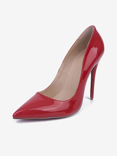 Women's Red Patent Leather Stiletto Heel Pumps #Milly03030672