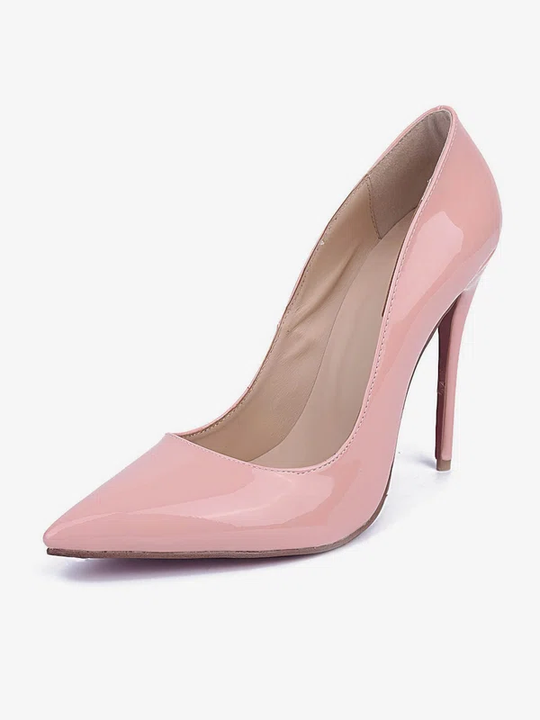 Women's Pale Pink Patent Leather Stiletto Heel Pumps #Milly03030673