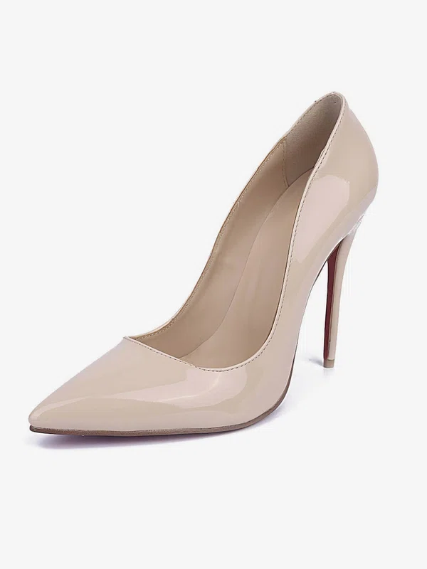 Women's Champagne Patent Leather Stiletto Heel Pumps #Milly03030674