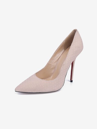Women's Pale Pink Cloth Stiletto Heel Pumps #Milly03030675